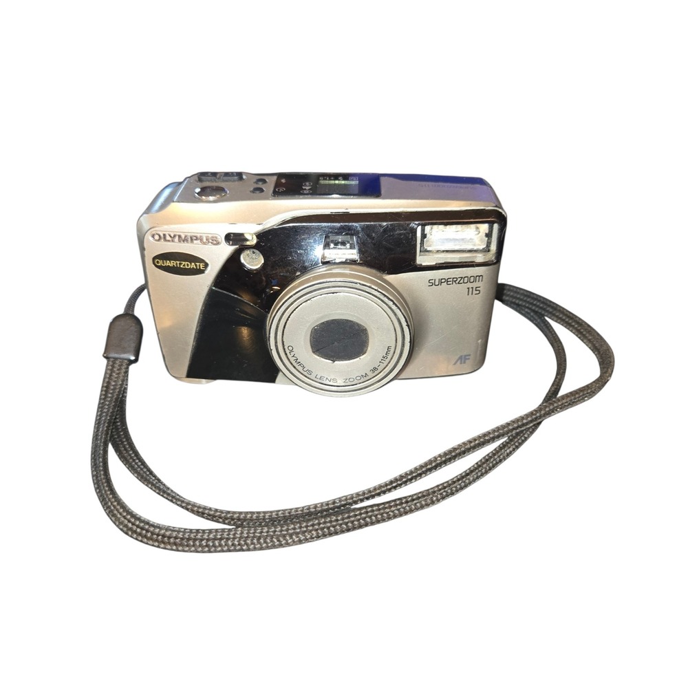 Olympus Superzoom 115 Film‎ Camera 35mm Quartz Date Nonworking For Parts/Repair